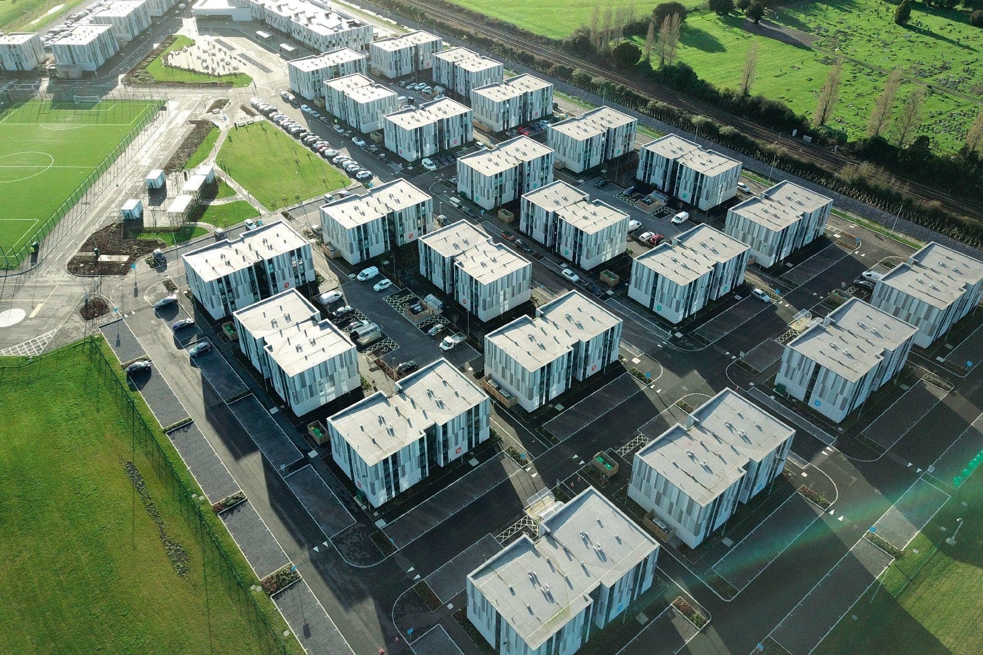 Aerial view of the Hinkley Point accommodation campus